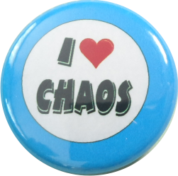 I love chaos button blue